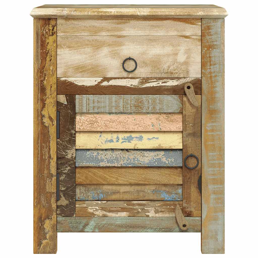 Beistelltisch Mit 1 Schublade & 1 Tür Altholz