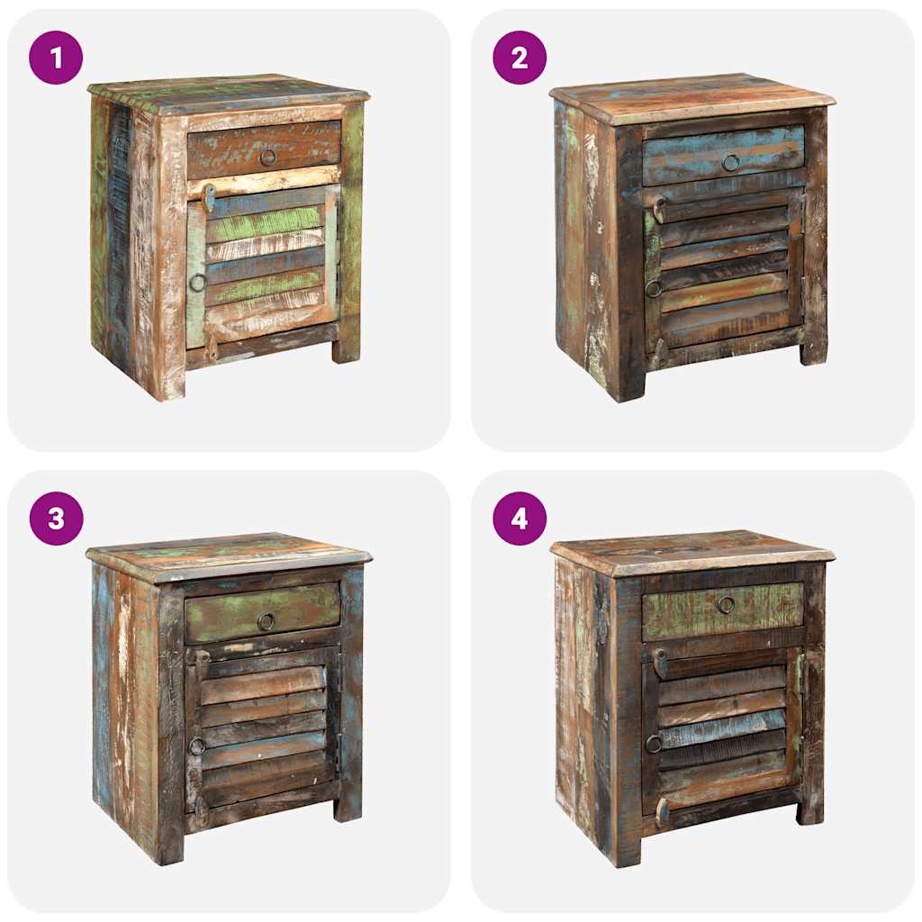 Beistelltisch Mit 1 Schublade & 1 Tür Altholz