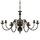 Metall-Kronleuchter Antik 8 X E14 Glühbirnen Schwarz