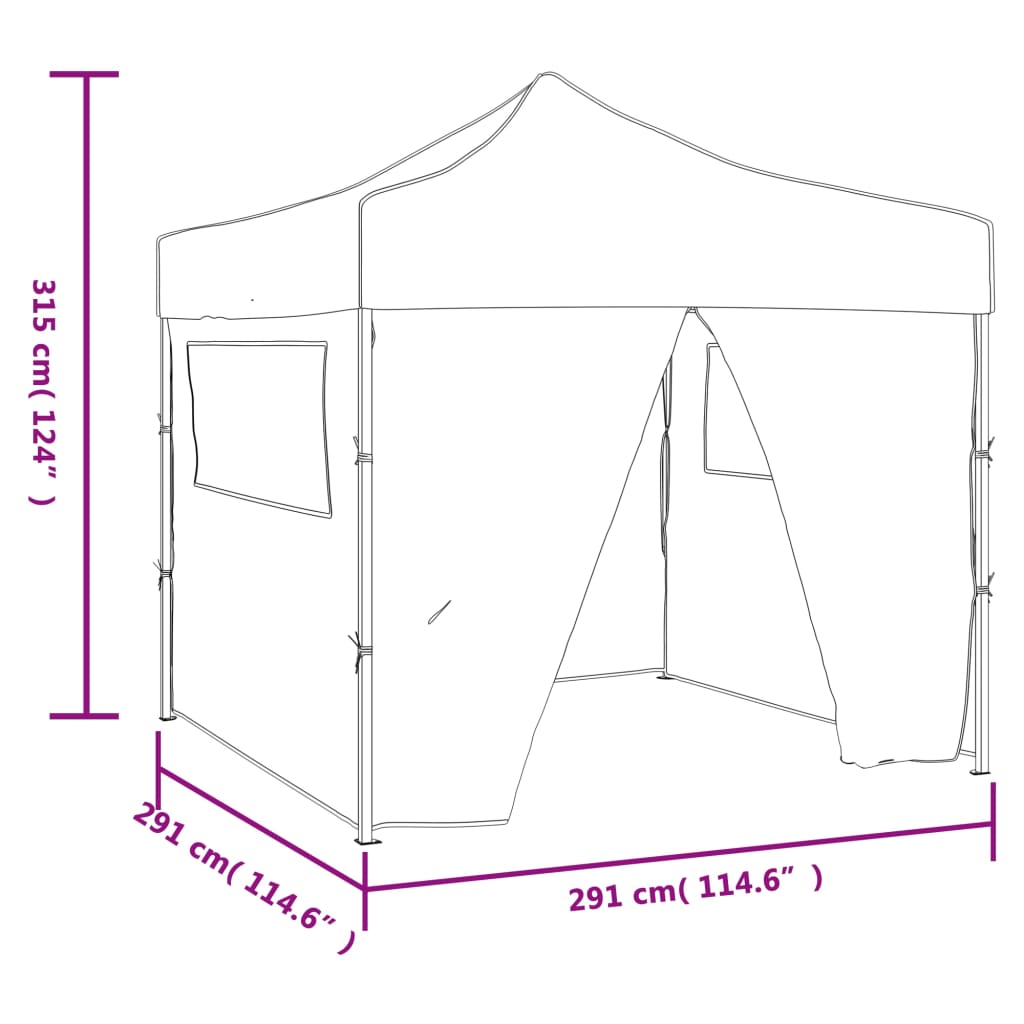 Faltzelt Mit 4 Wänden 3 X 3 M Grün