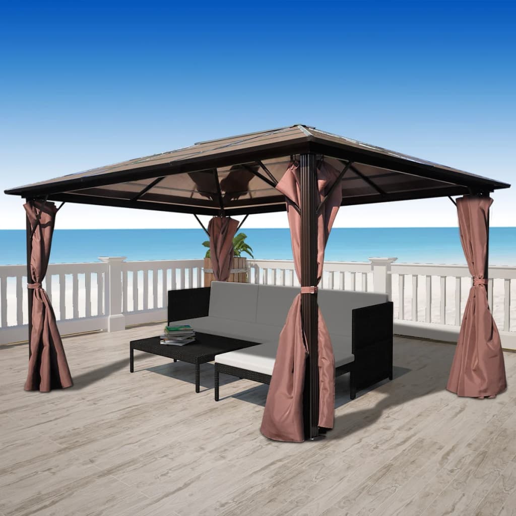 Pavillon Mit Vorhängen Aluminium