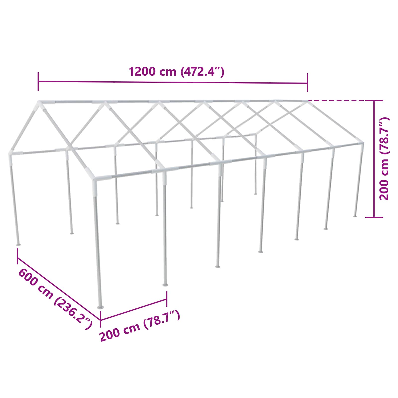 | Zeltstoff Ohne Gestell | Weiß 12 X 6 M Pe