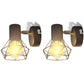 Wandleuchten 2 Stk. Led-Glühlampe Industrie-Stil Drahtschirm Schwarz