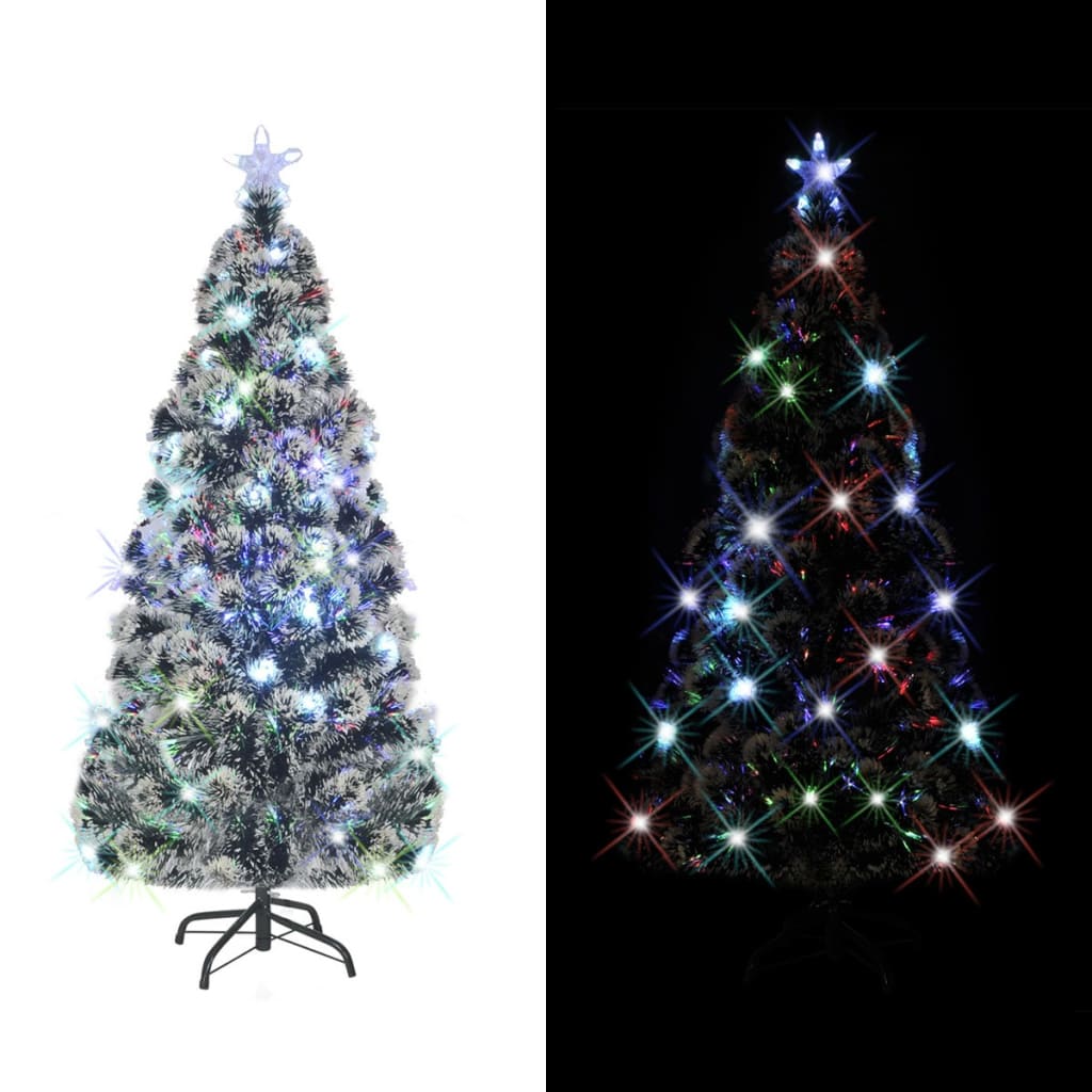 Vorbeleuchteter Weihnachtsbaum Mit Ständer Und Led Glasfaser Grün
