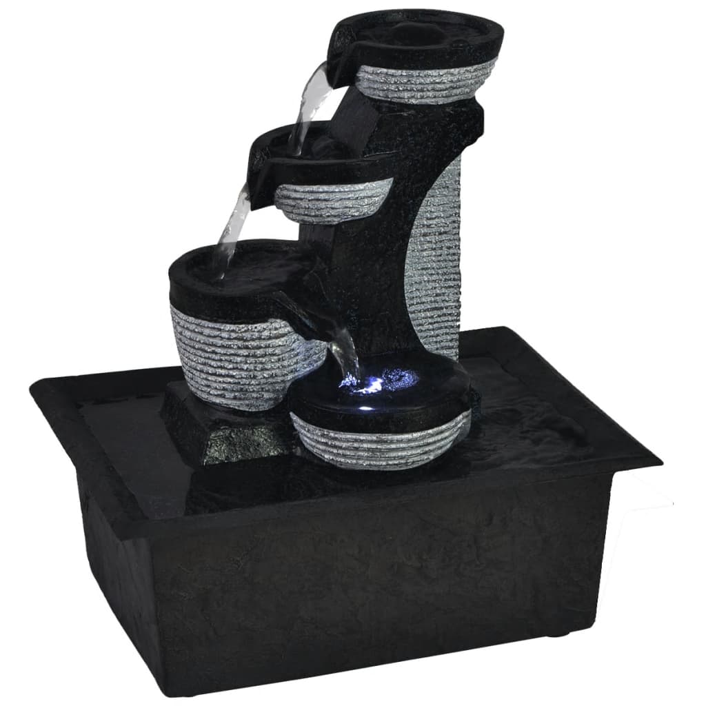 Zimmerbrunnen Mit Led Polyresin Grau Sonoma