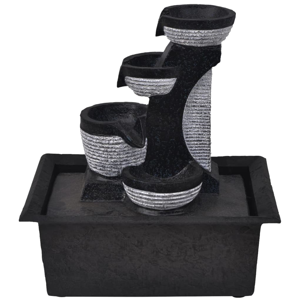 Zimmerbrunnen Mit Led Polyresin Grau Sonoma