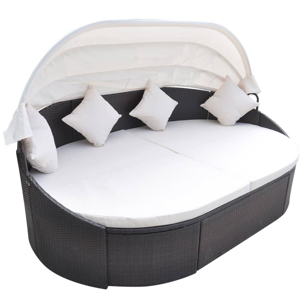 Outdoor-Loungebett Mit Dach