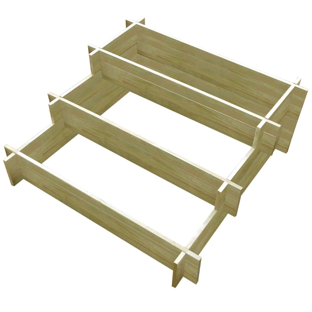 3-Stufiger Pflanzkübel 90 X 90 X 35 Cm Holz Imprägniert