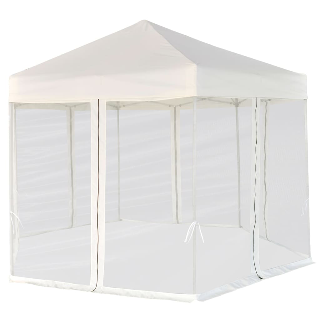Hexagonal Pop-Up Zelt Mit 6 Seitenwänden Weiß 3,6X3,1 M