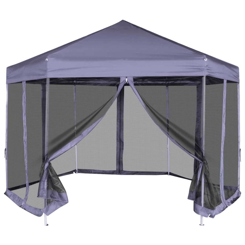 Hexagonal Pop-Up Zelt Mit 6 Seitenwänden Weiß 3,6X3,1 M