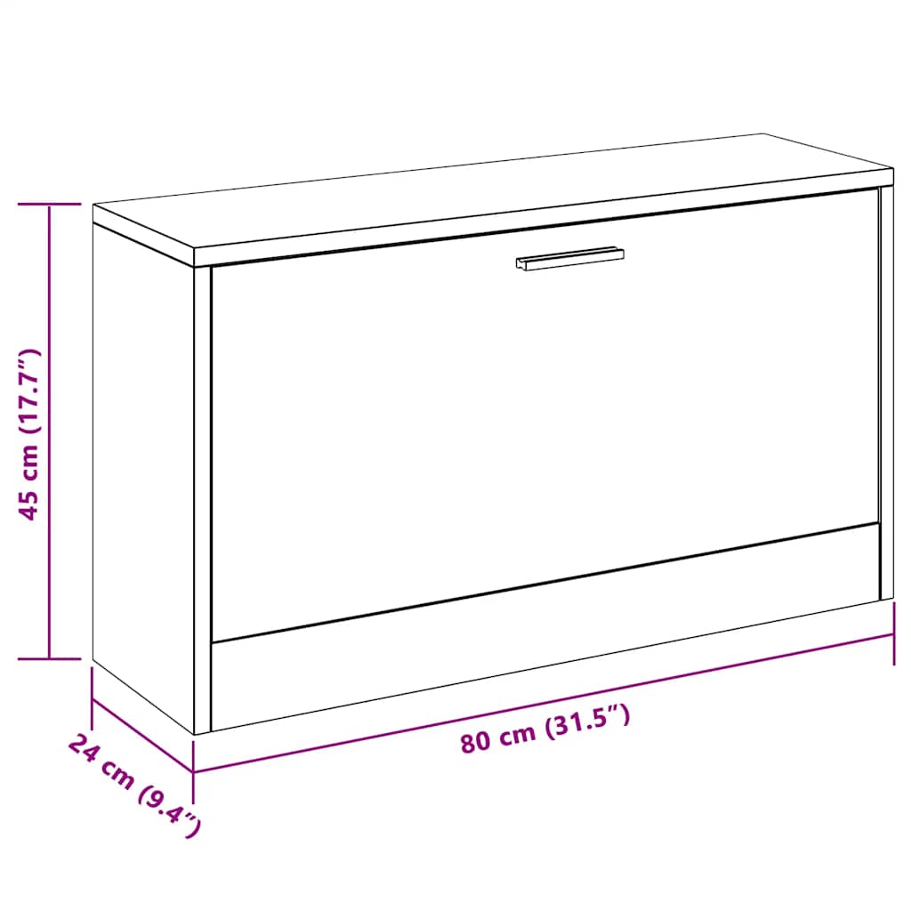 Schuhbank 80X24X45 Cm Eiche