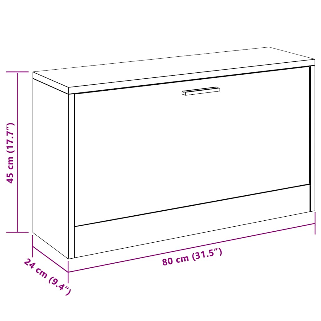 Schuhbank 80X24X45 Cm Weiß
