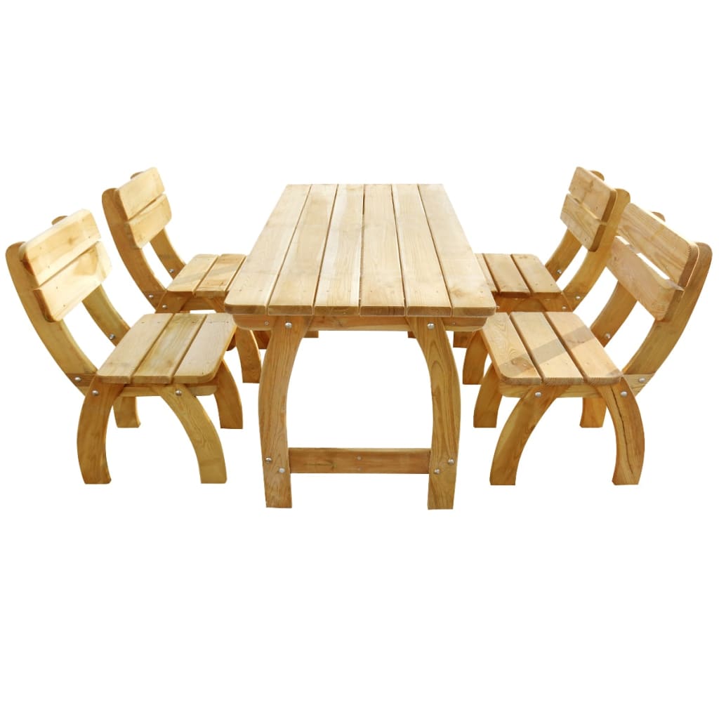 5-Tlg. Garten-Essgruppe Imprägniertes Kiefernholz