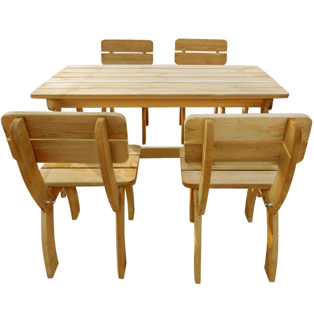 5-Tlg. Garten-Essgruppe Imprägniertes Kiefernholz
