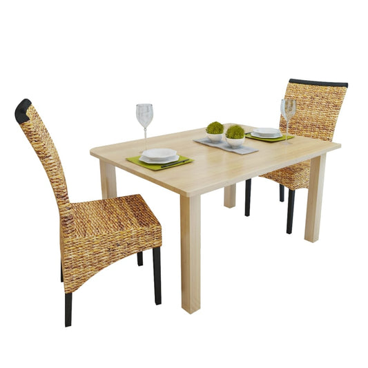 Esszimmerstühle 2 Stk. Abaca Und Mango Massivholz