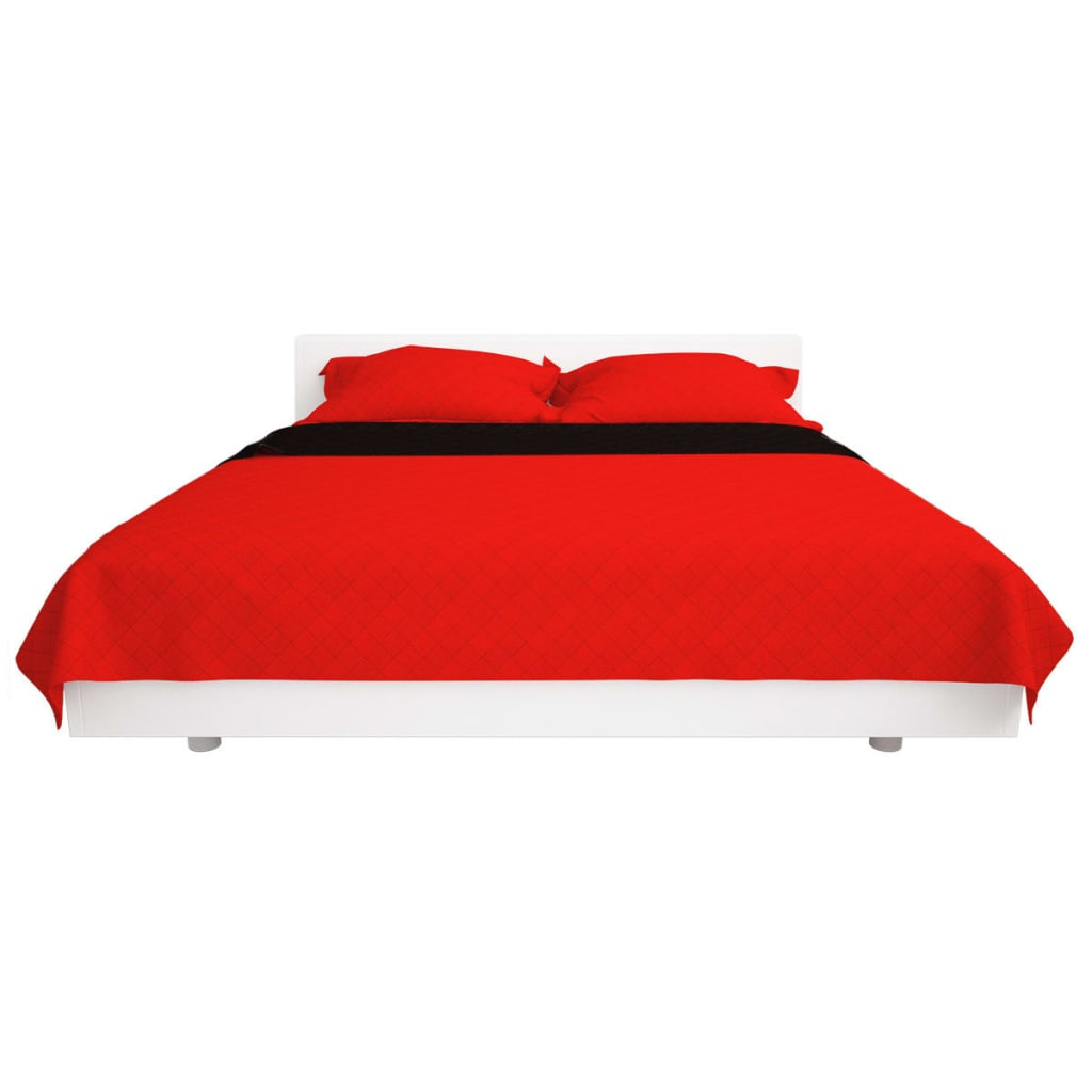Gesteppte Wende-Tagesdecke Rot And Schwarz 220X240 Cm