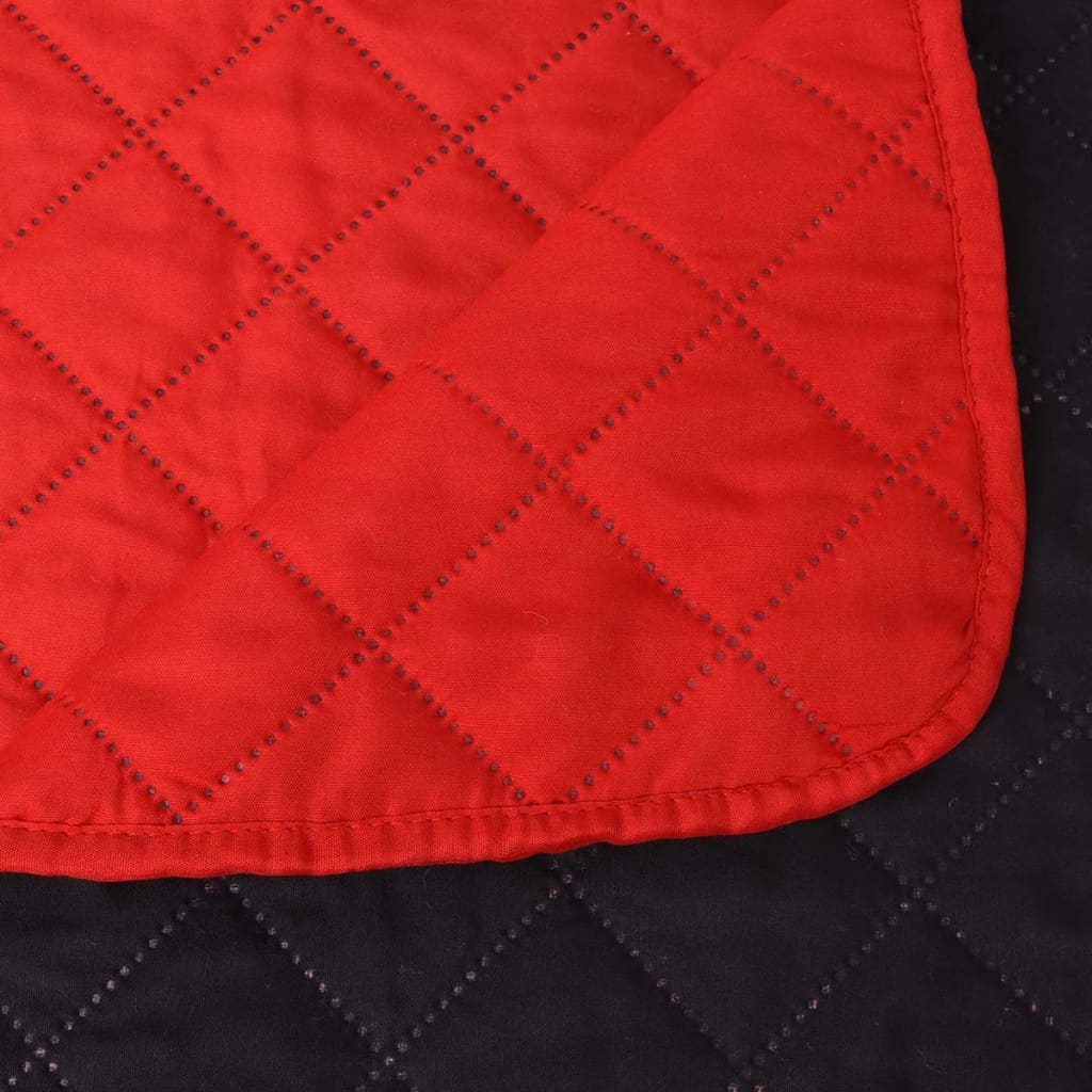 Gesteppte Wende-Tagesdecke Rot And Schwarz 220X240 Cm