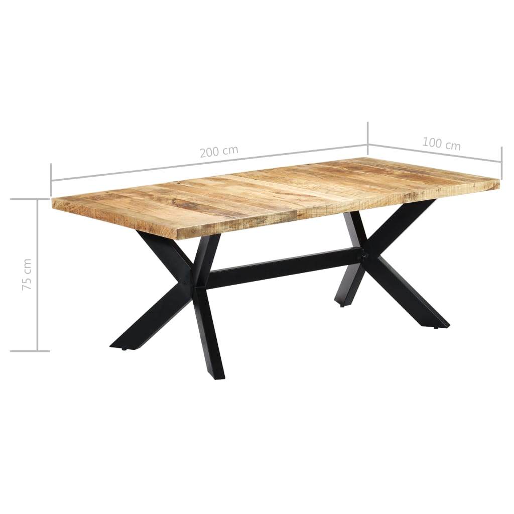 Esstisch 200×100×75 Cm Massivholz Mango
