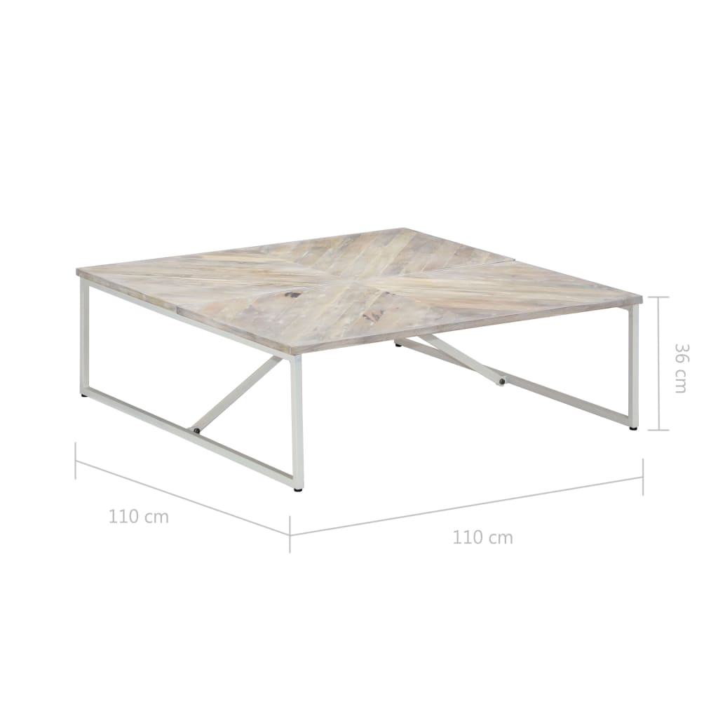 Couchtisch 110X110X36 Cm Massivholz Mango
