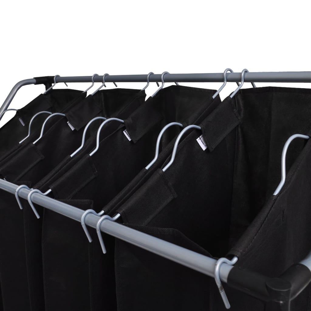 Wäschekörbe Mit Taschen 2 Stück Schwarz Und Grau Transparent
