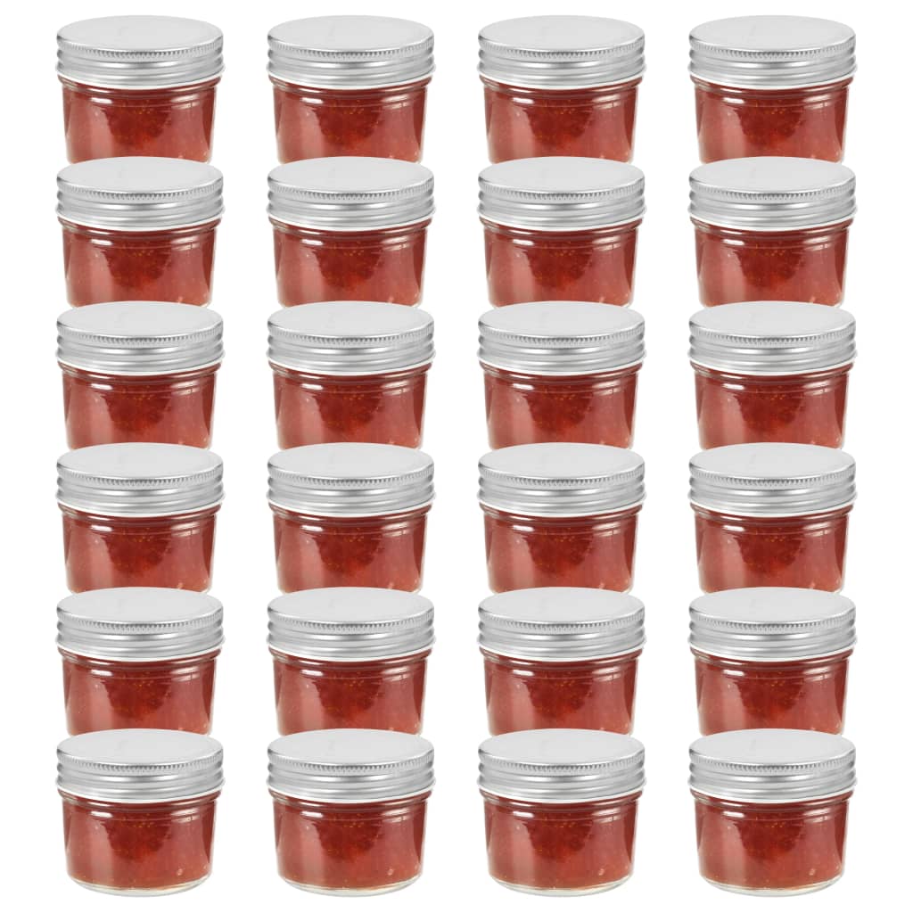 Marmeladengläser Mit Weißen/Roten Deckeln 24 Stk. 110 Ml