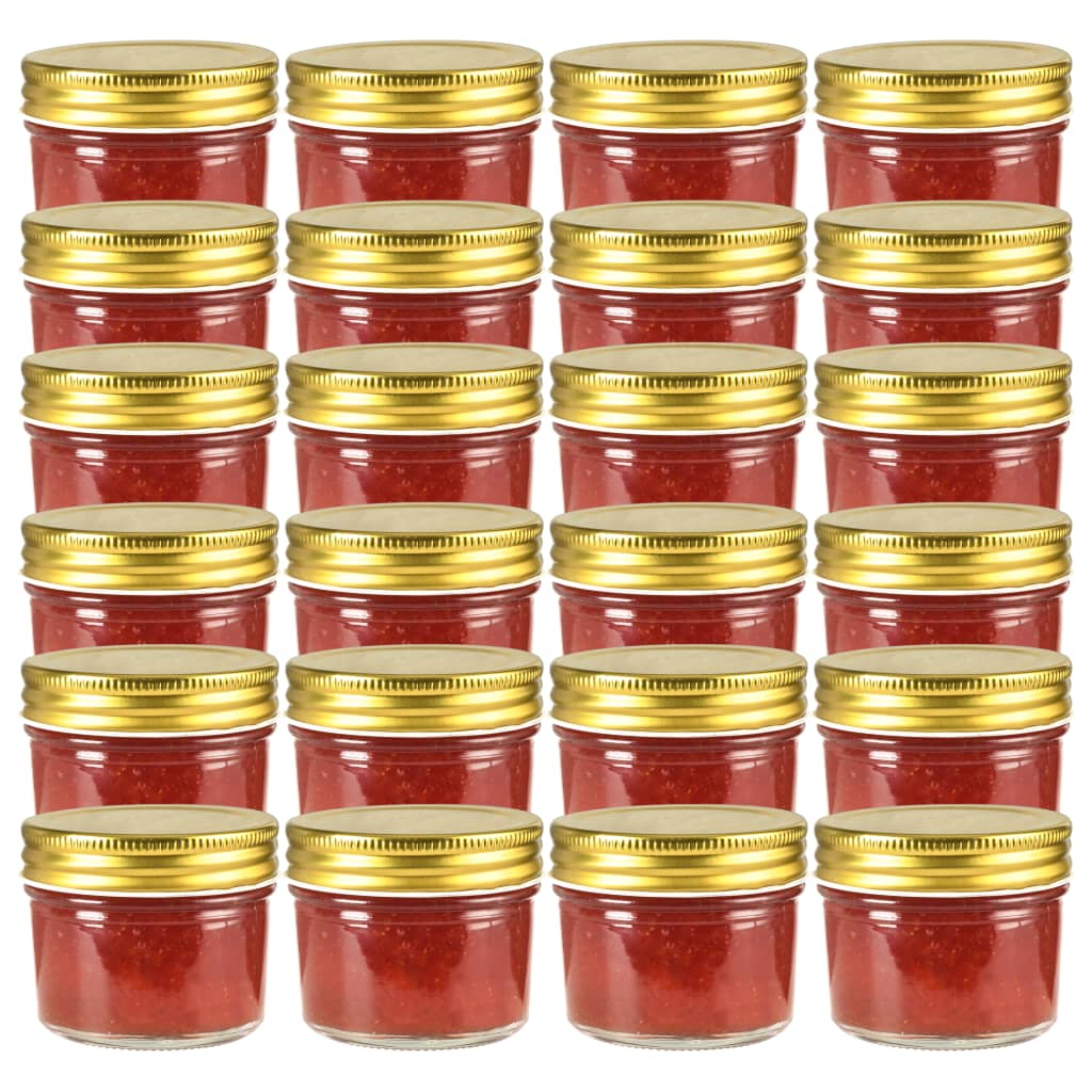 Marmeladengläser Mit Weißen/Roten Deckeln 24 Stk. 110 Ml