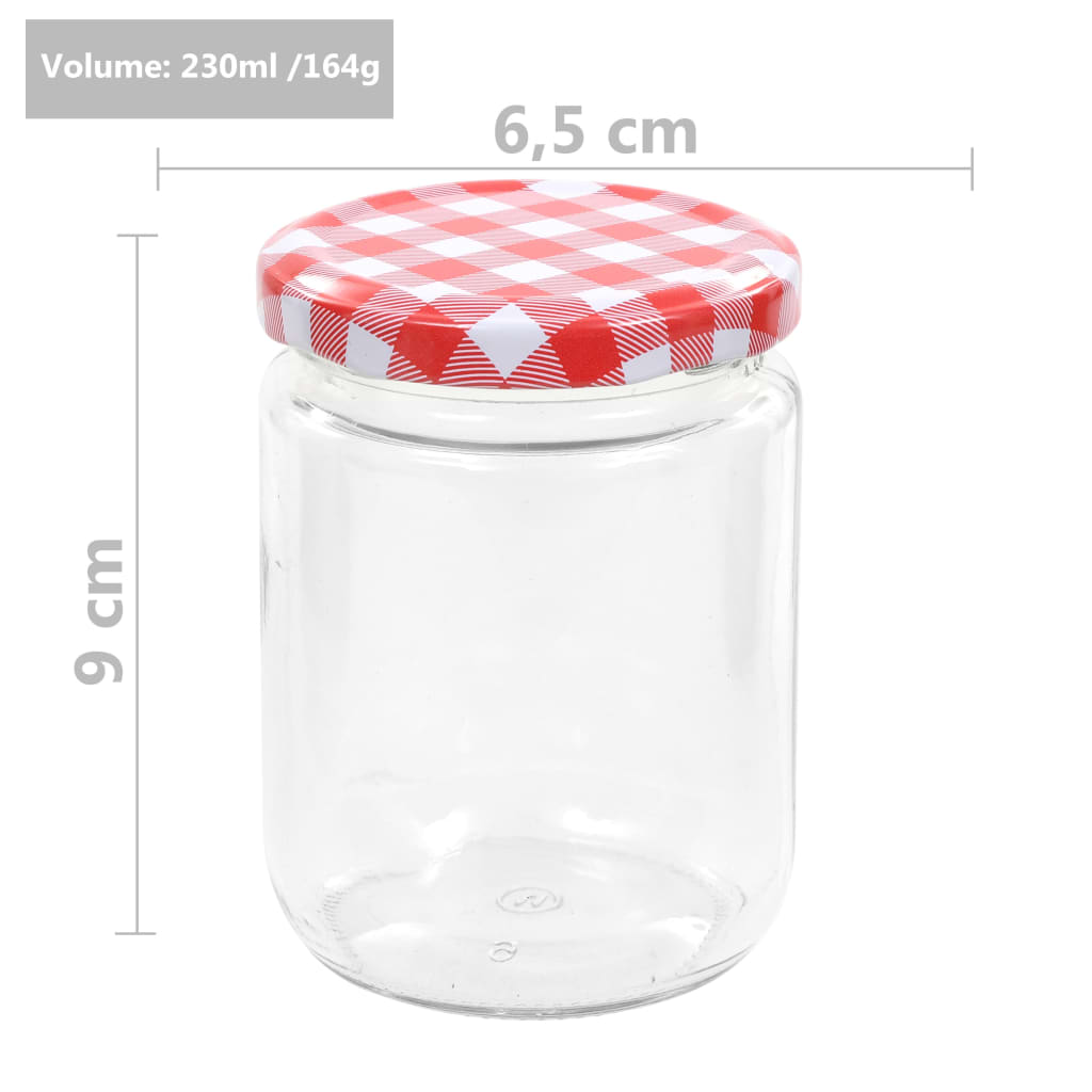 Marmeladengläser Mit Weißem/Rotem Deckel 48 Stk. 230 Ml