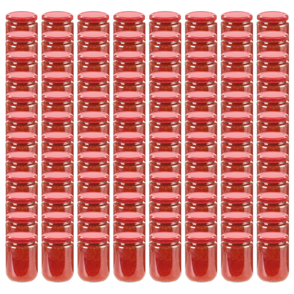 Marmeladengläser Mit Weißem/Rotem Deckel 48 Stk. 230 Ml
