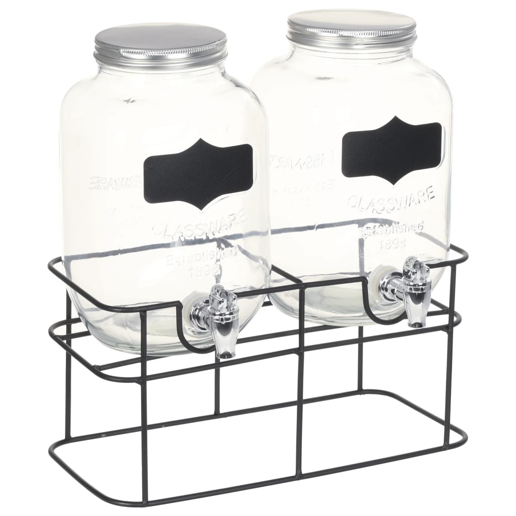 Getränkespender 2 Stk. Mit Ständer 2 X 4 L Glas