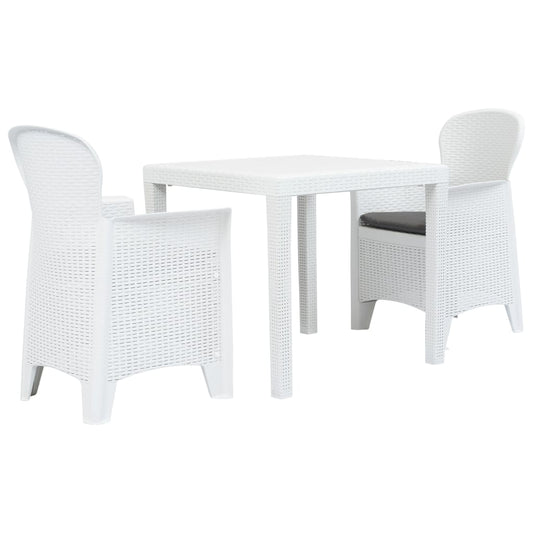 3-Tlg. Bistro-Set Kunststoff Rattan-Optik