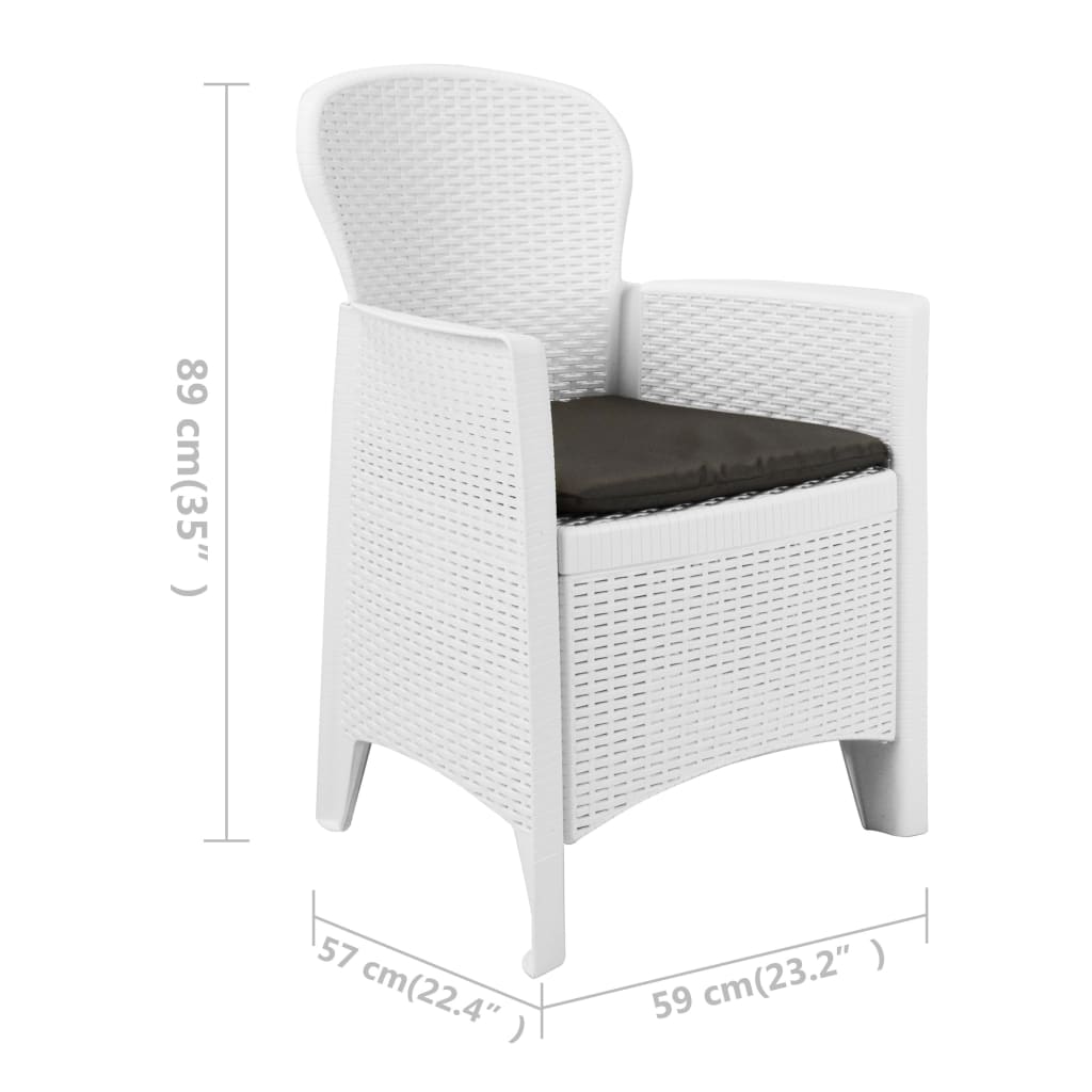 3-Tlg. Bistro-Set Kunststoff Rattan-Optik