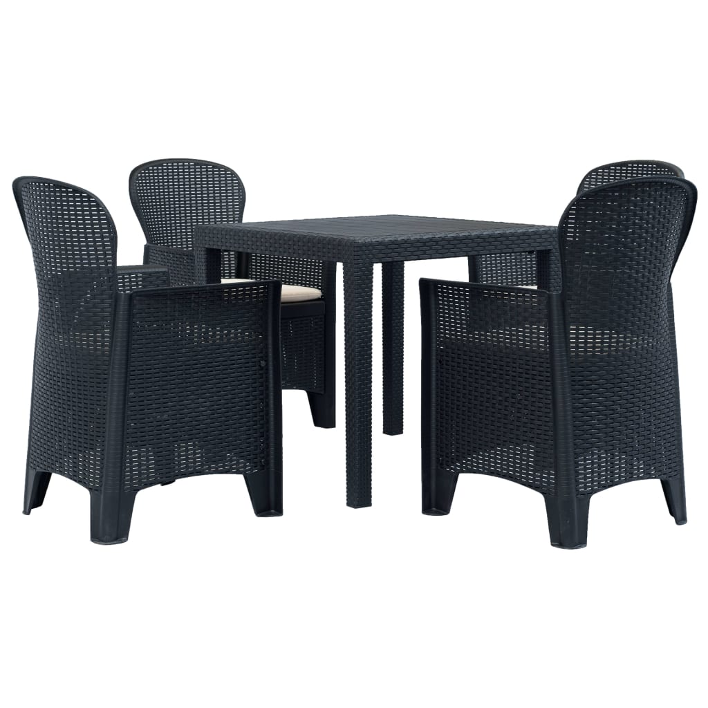 3-Tlg. Bistro-Set Kunststoff Rattan-Optik