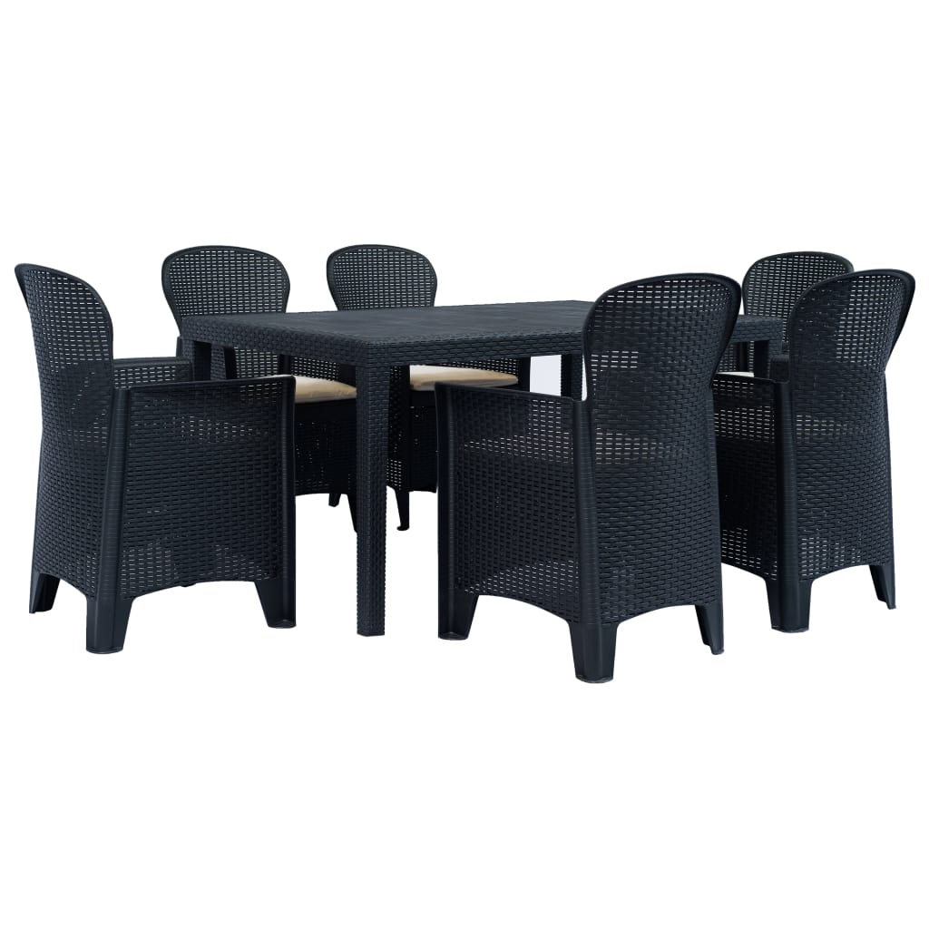 3-Tlg. Bistro-Set Kunststoff Rattan-Optik