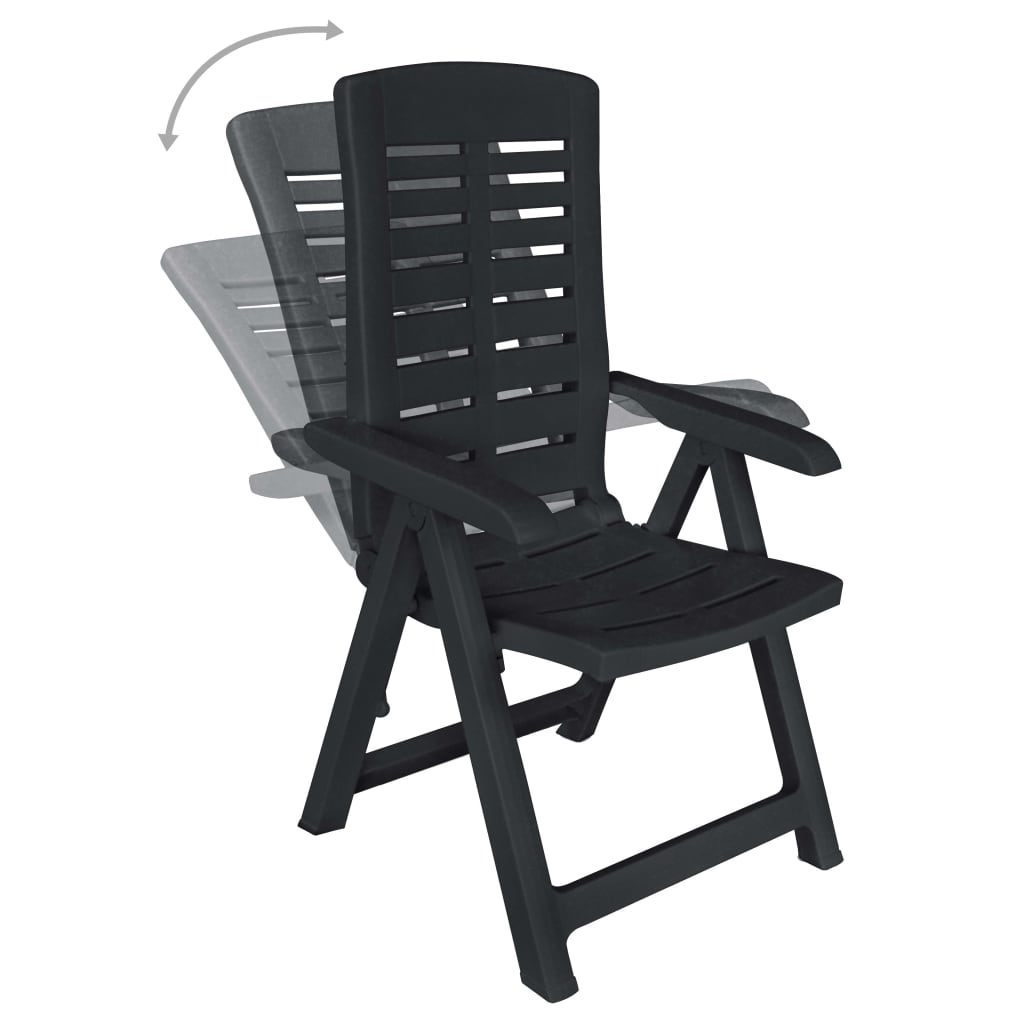 11-Tlg. Garten-Essgruppe Kunststoff Anthrazit