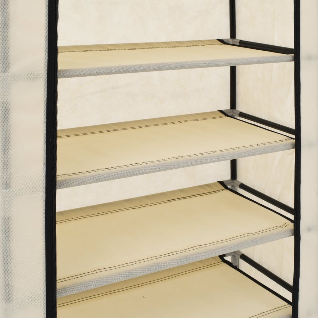 Schuhschrank Mit Abdeckung Weiß Stoff Creme