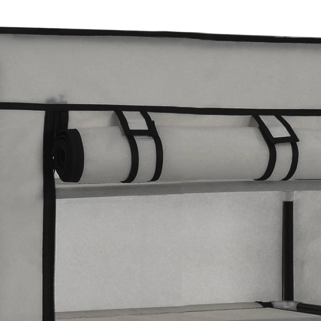 Schuhschrank Mit Abdeckung Stoff Grau