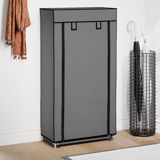 Schuhschrank Mit Abdeckung Stoff Grau
