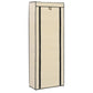 Schuhschrank Mit Abdeckung Weiß 57 X 29 X 162 Cm Stoff Creme