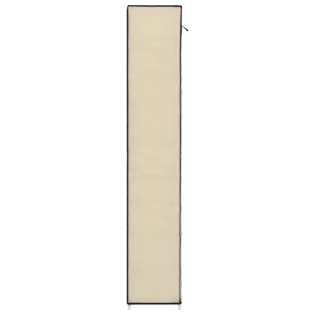 Schuhschrank Mit Abdeckung Weiß 57 X 29 X 162 Cm Stoff Creme