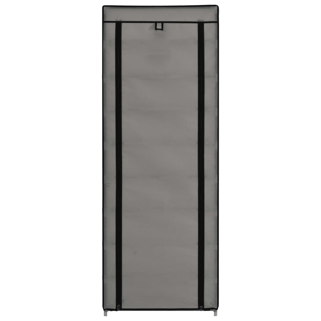 Schuhschrank Mit Abdeckung 57 X 29 X 162 Cm Stoff Grau