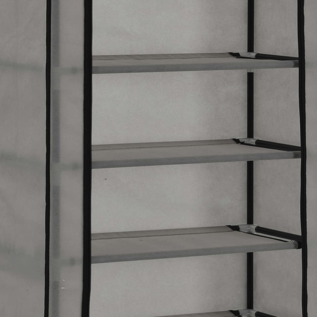 Schuhschrank Mit Abdeckung 57 X 29 X 162 Cm Stoff Grau