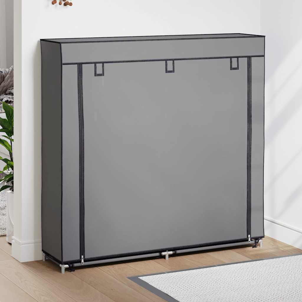 Schuhschrank Mit Abdeckung Stoff Grau