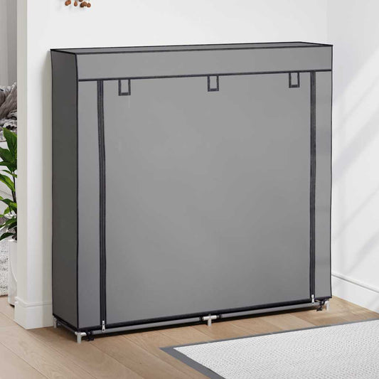Schuhschrank Mit Abdeckung Stoff Grau