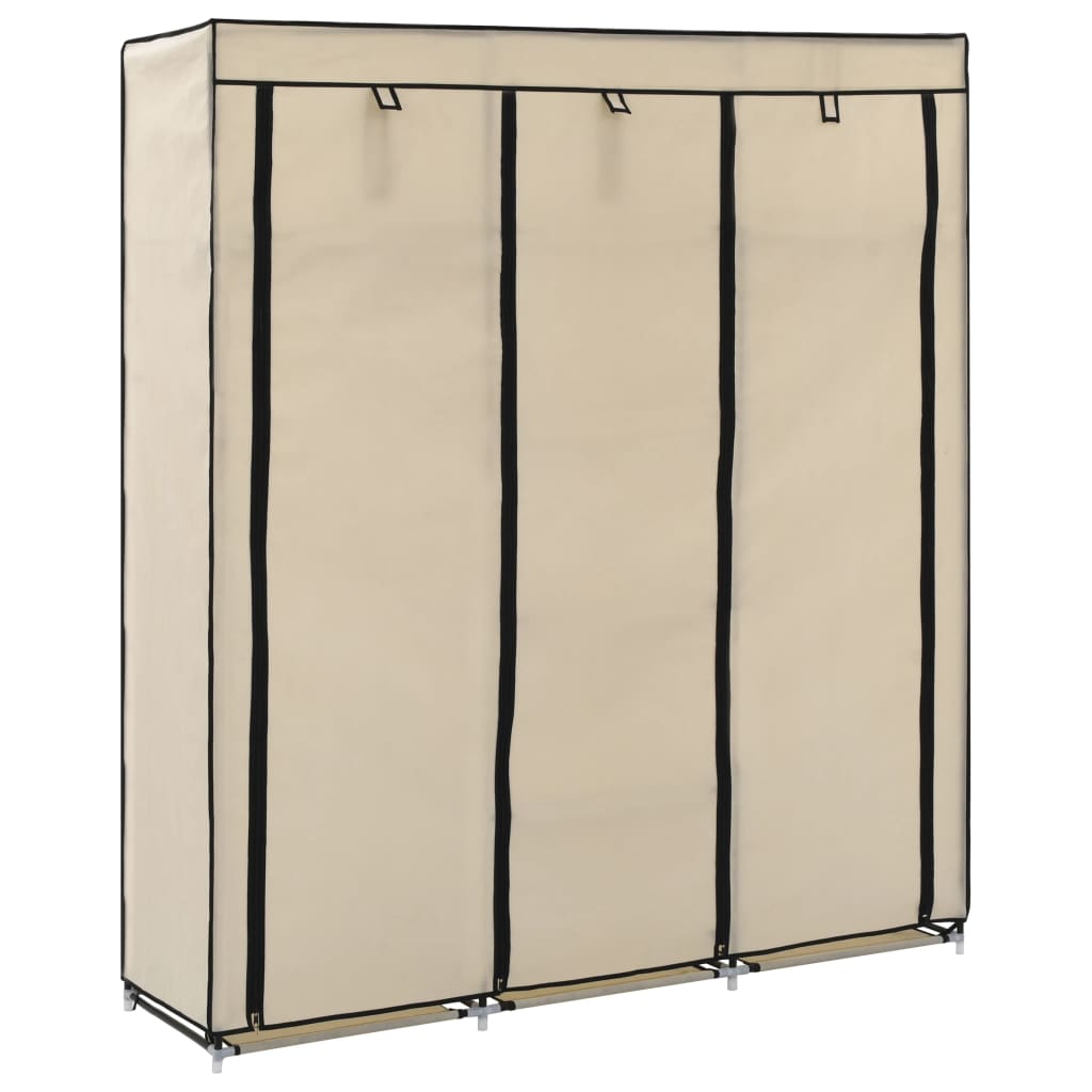 Kleiderschrank Mit Fächern Stangen 150X45X175Cm Stoff