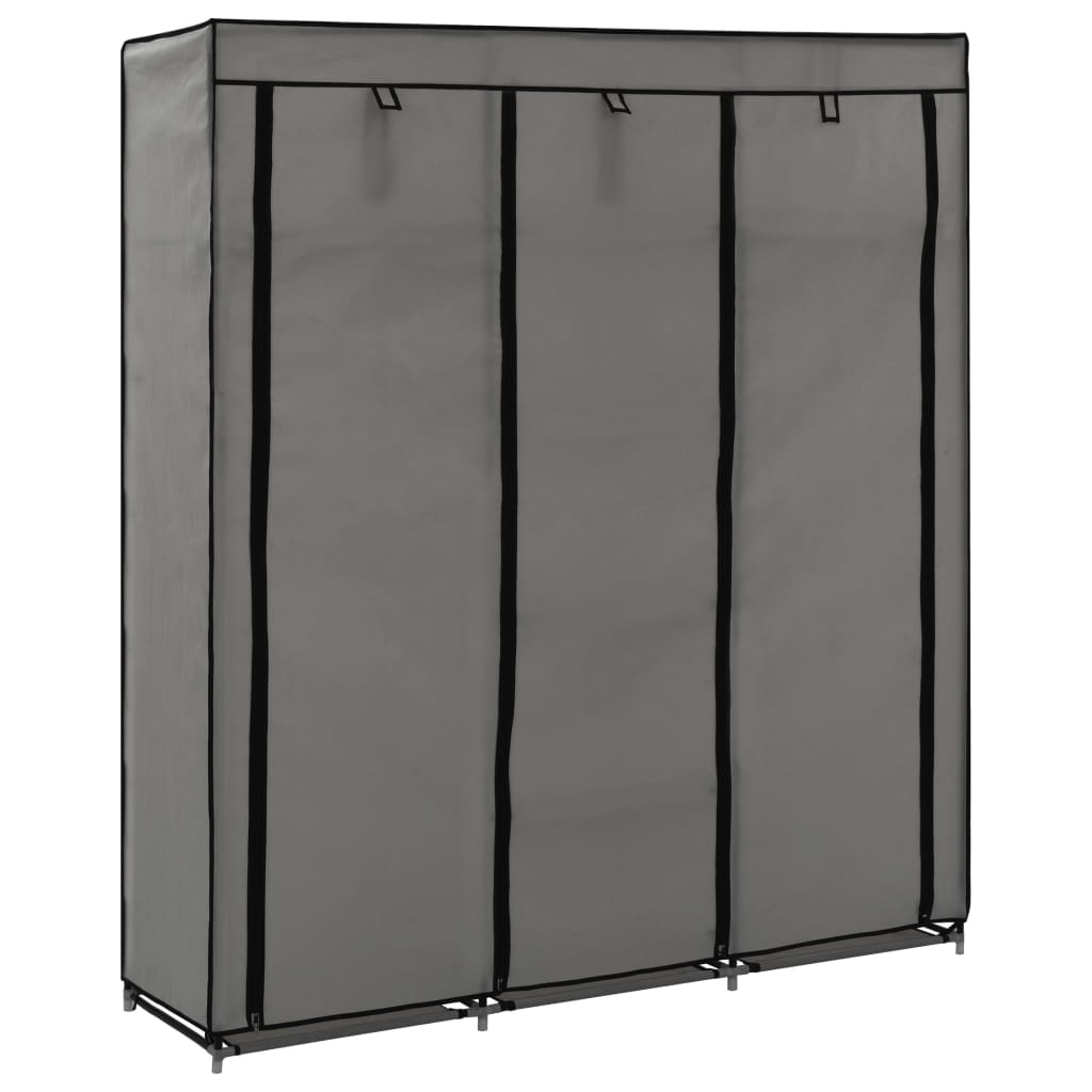 Kleiderschrank Mit Fächern Stangen 150X45X175Cm Stoff