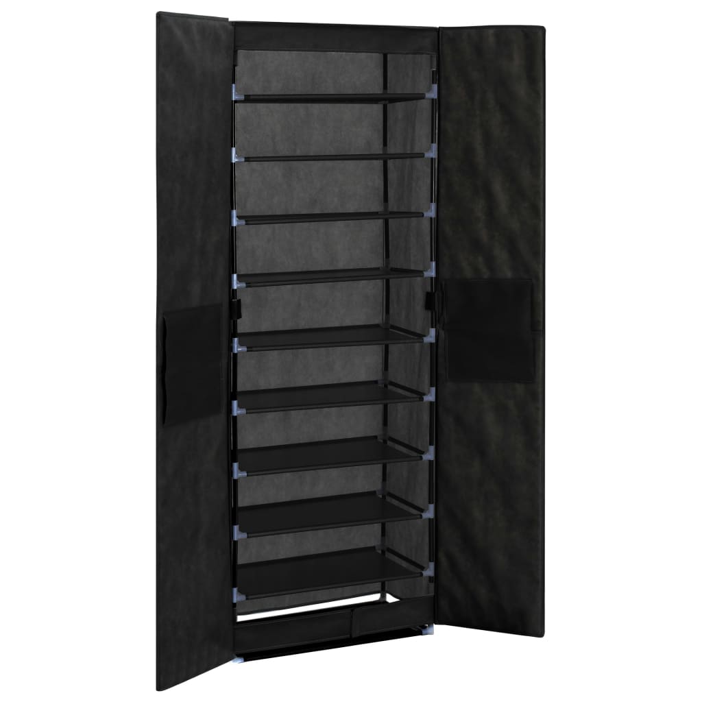 Schuhschrank Stoff Schwarz
