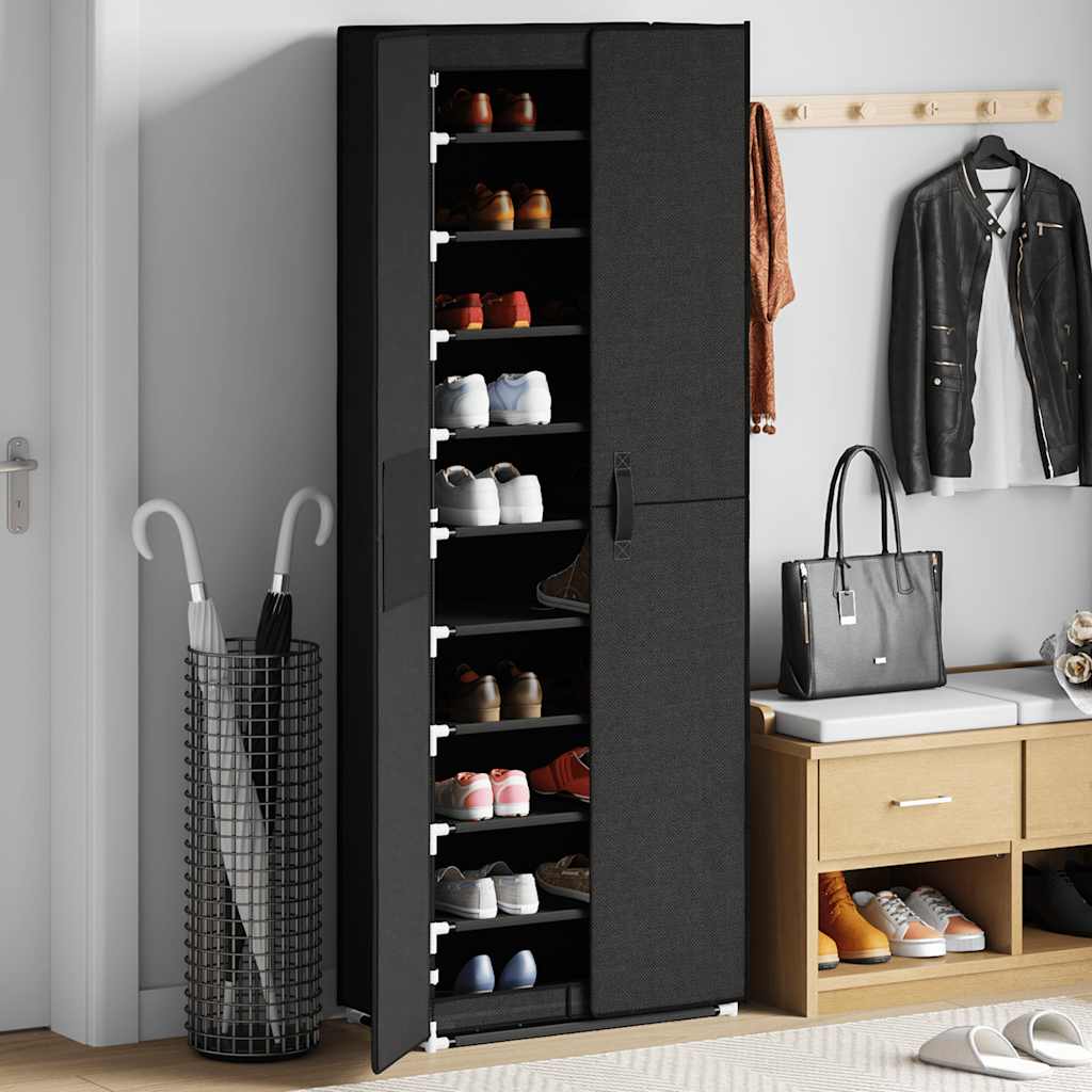 Schuhschrank Stoff Schwarz