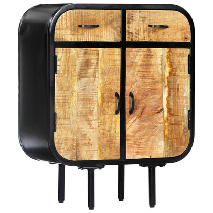 Sideboard 60×30×75 Cm Massivholz Mango Und Eisen