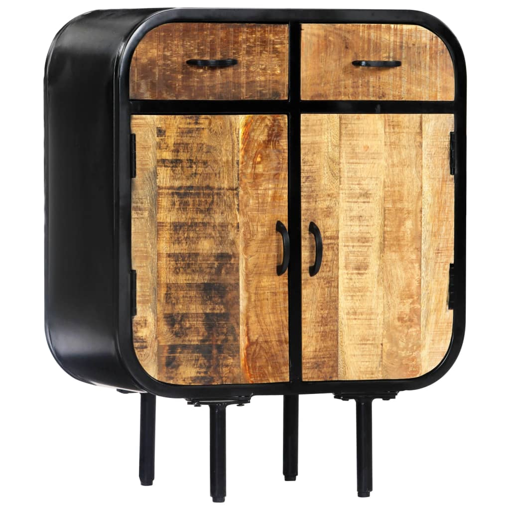 Sideboard 60×30×75 Cm Massivholz Mango Und Eisen