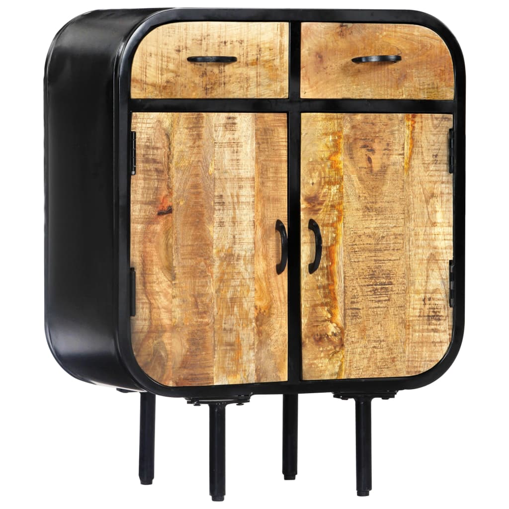 Sideboard 60×30×75 Cm Massivholz Mango Und Eisen